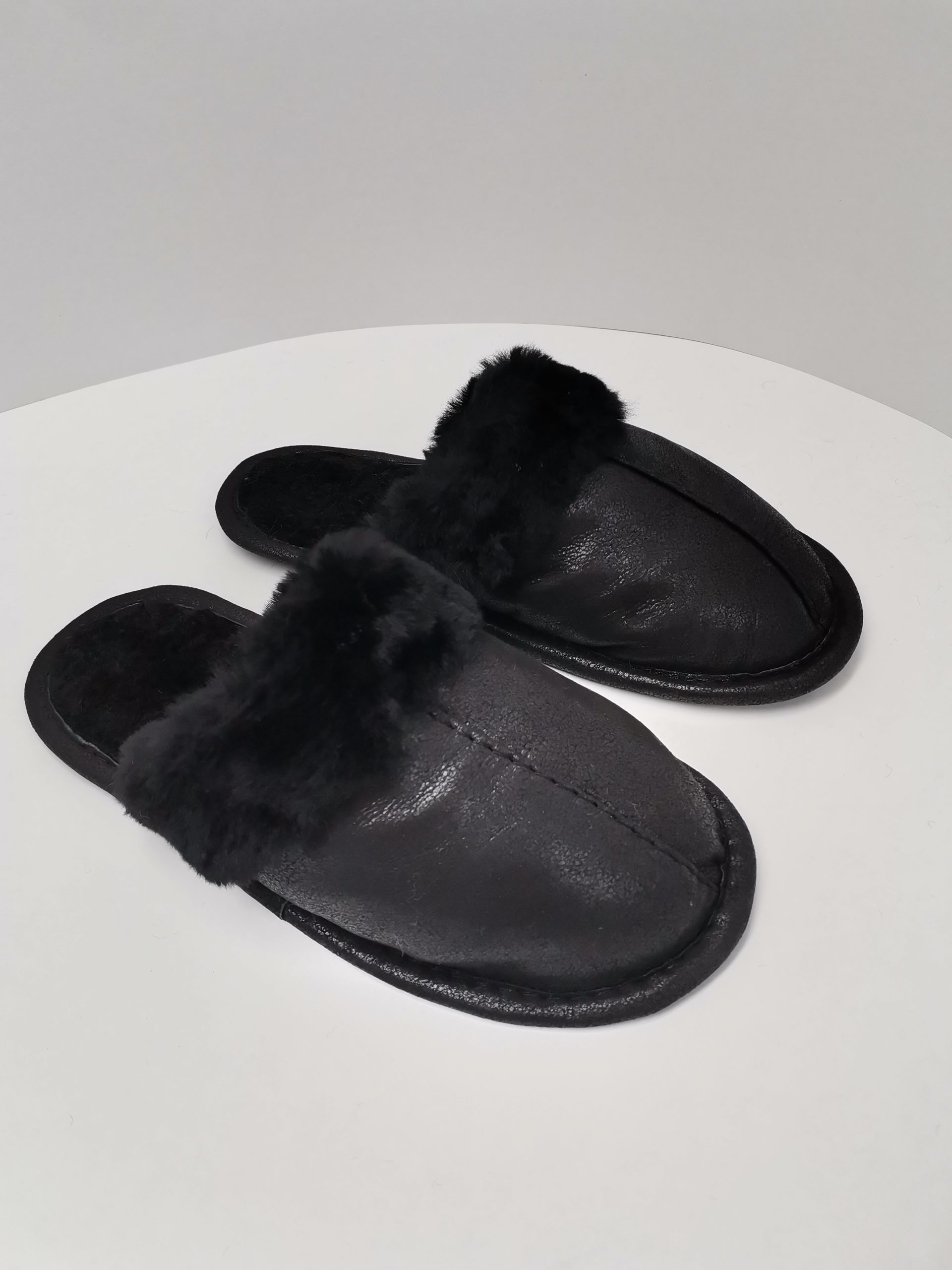 Papuci de Casă cu blană tunsă pentru Femei COD 36 negru