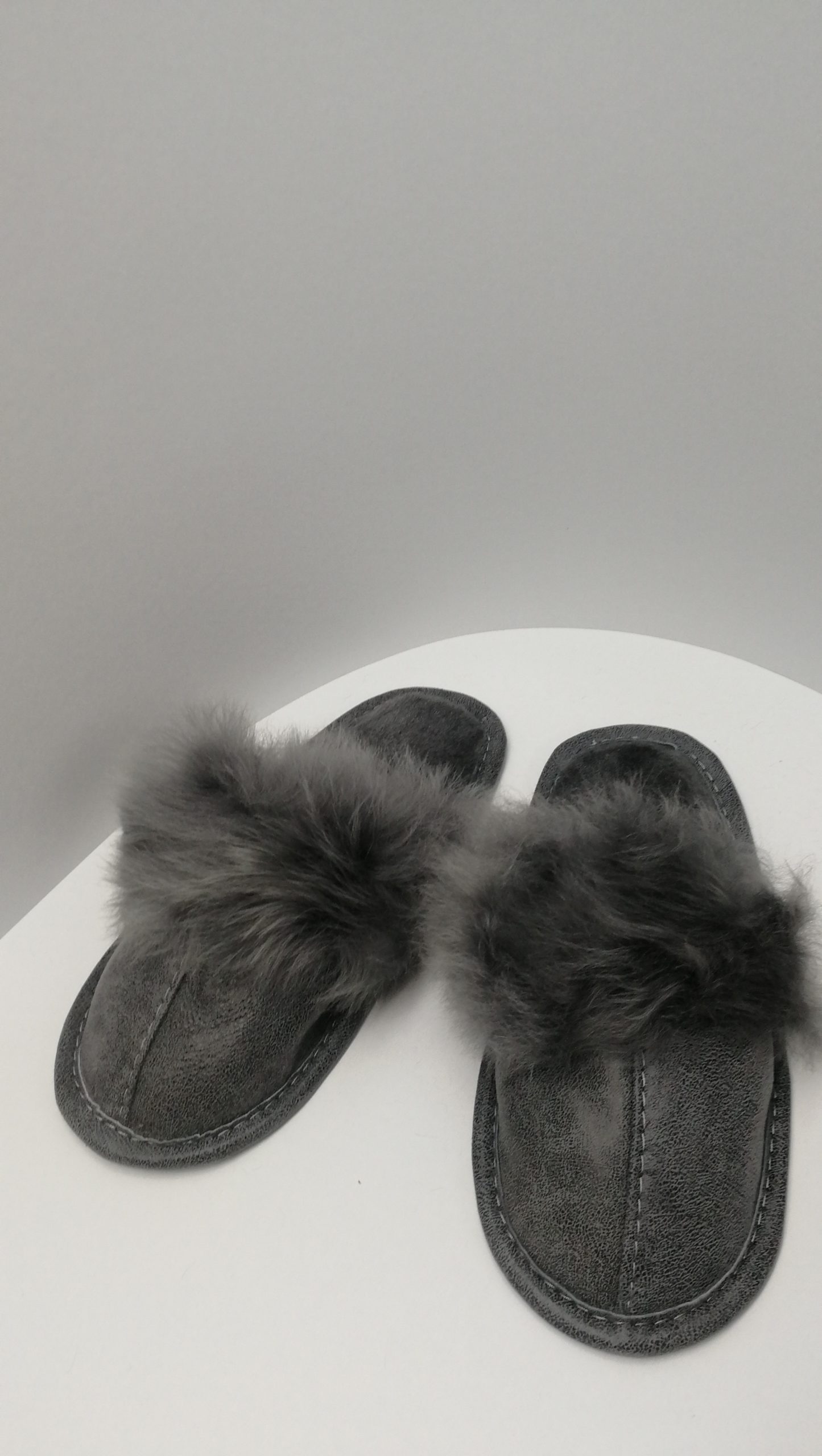 Papuci de Casă cu blană Mare pentru Femei COD 37 gri 1